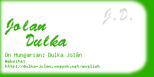 jolan dulka business card